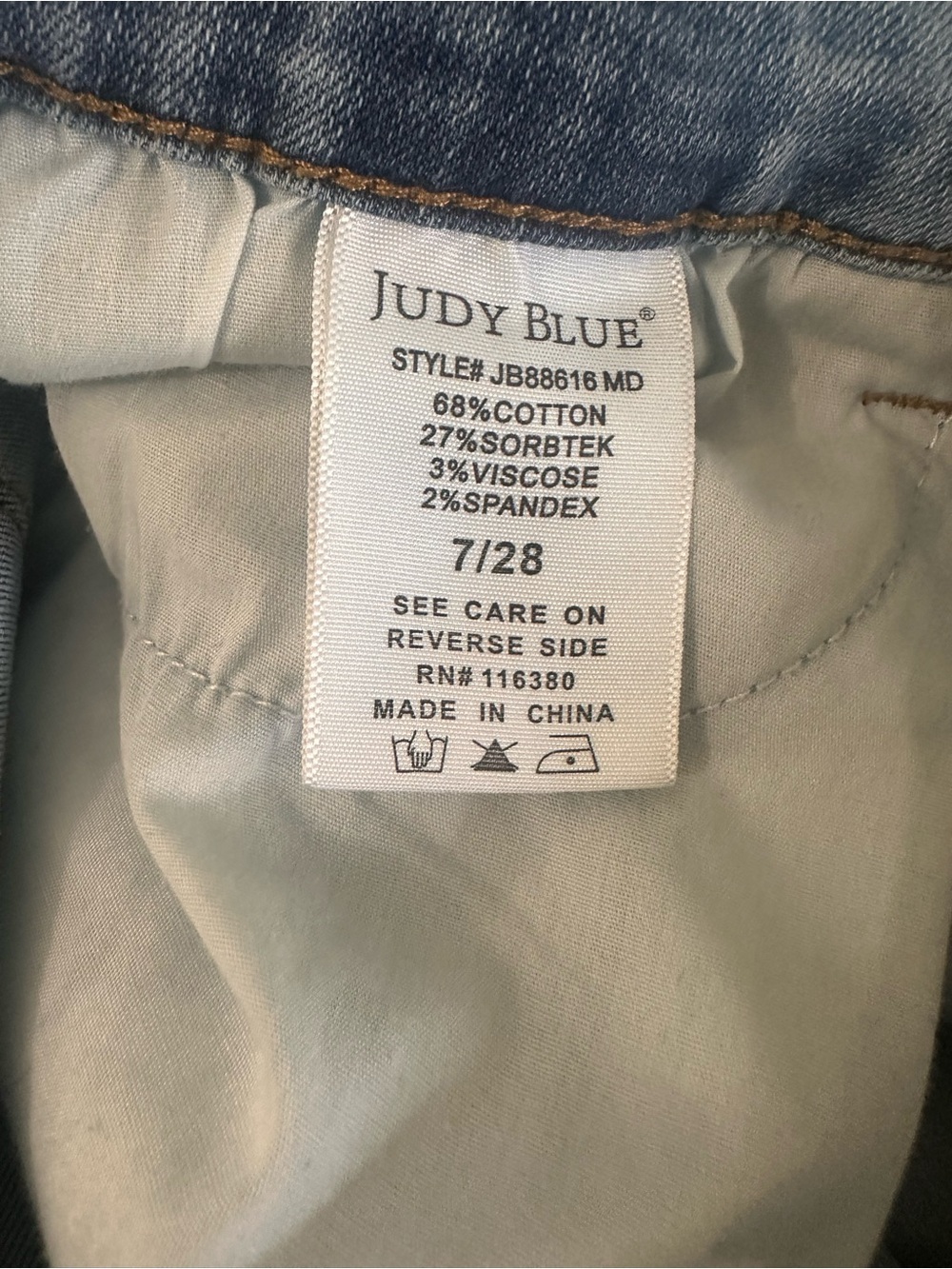 Judy Blue Wide Cropped Light Blue Denim Wash Jeans Size 7 - Picture 8 of 8